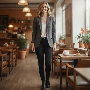 J. Crew Women’s Grey Wool Blazer Classic All Season Timeless Stretch